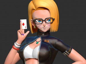 Android 18 - Poker girl 3D Print Model