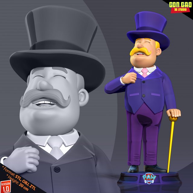 Mayor Humdinger - Paw Patrol Fanart Modelo de Impressão 3D .c4d .max .obj .3ds .fbx .stl .blend 