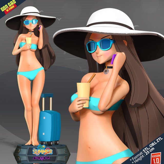 Beauty bikini 3Dプリントモデル .c4d .max .obj .3ds .fbx .stl .blend 