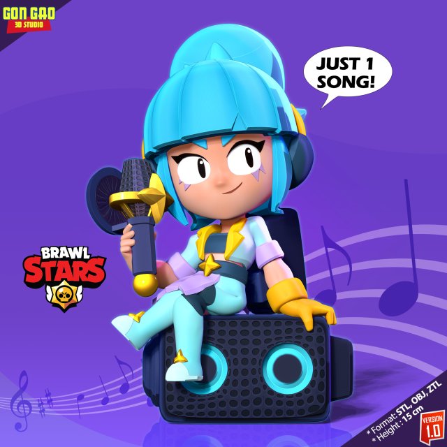 Janet - Brawl Stars 3D Print Model .c4d .max .obj .3ds .fbx .stl .blend