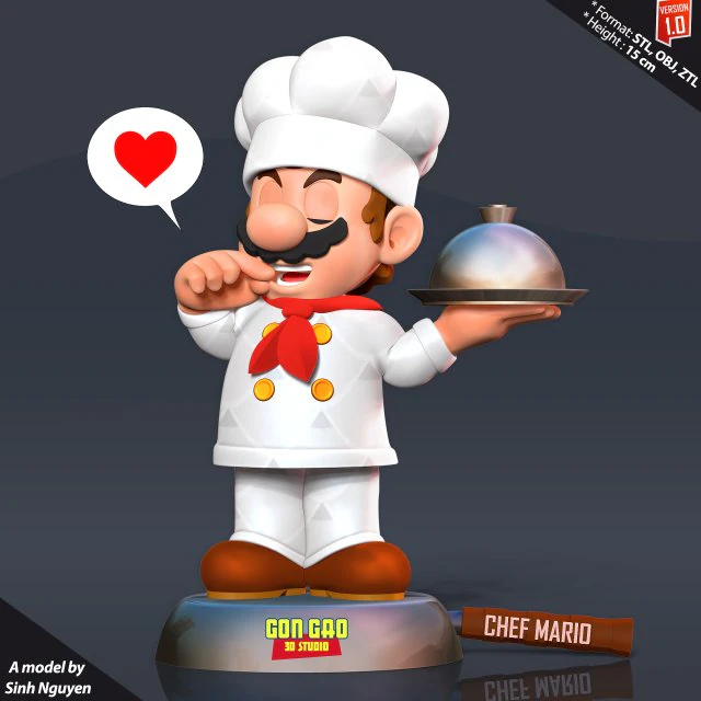 Chef Mario Modèles 3D en vedette .c4d .max .obj .3ds .fbx .stl .blend 
