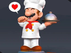 Lo chef Mario Modello di stampa 3D