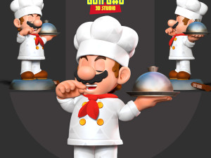 Chef Mario Model Cetak 3D