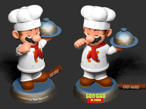 Chef Mario Model Cetak 3D