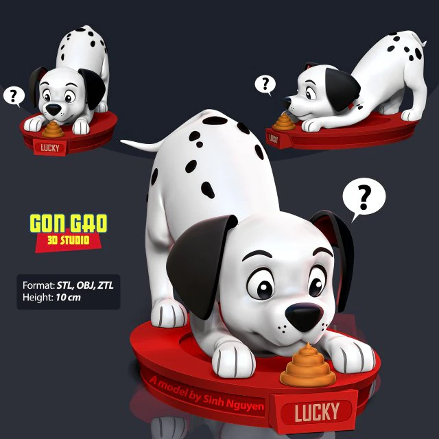Lucky - 101 dalmatians 3D Print Model .c4d .max .obj .3ds .fbx .stl .blend