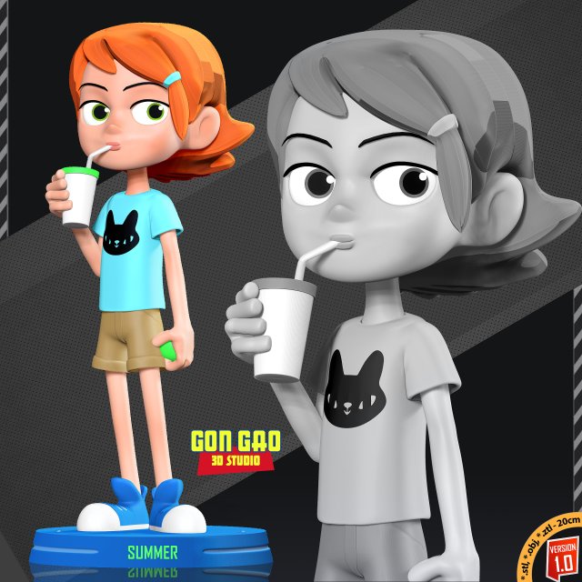 Kid Gwen Tennyson Fanart 3D Print Model .c4d .max .obj .3ds .fbx .stl .blend 