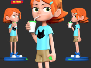Kid Gwen Tennyson Fanart 3D Print Model