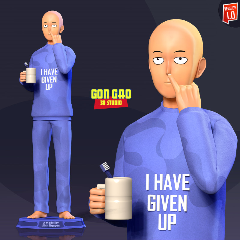 Saitama before bedtime 3D Принт Модель .c4d .max .obj .3ds .fbx .stl .blend 