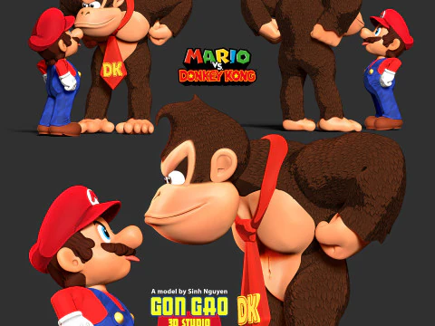 Mario contro Donkey Kong Modello di stampa 3D