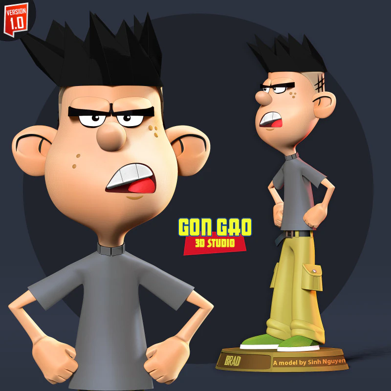 Brad Buttowski Fanart 3D Print Model .c4d .max .obj .3ds .fbx .stl .blend 