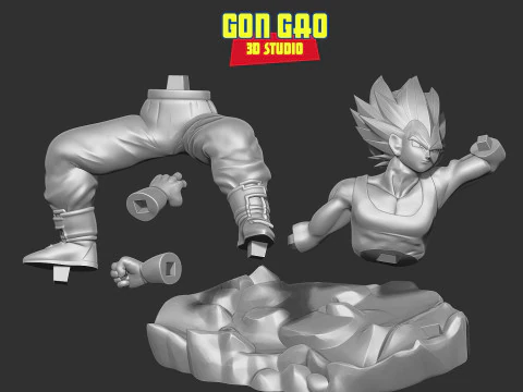 Vegeta took a defensive stance 3D Print Model