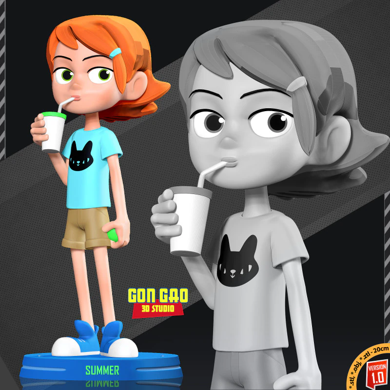 Kid Gwen Tennyson Fanart 3D Print Model .c4d .max .obj .3ds .fbx .stl .blend 