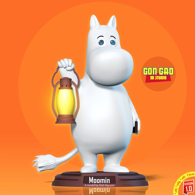 Moomin 3D Print Model .c4d .max .obj .3ds .fbx .stl .blend