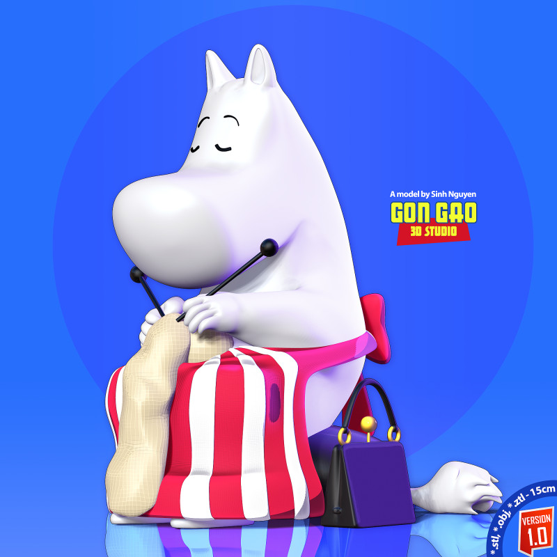 Moominmamma 3D प्रिंट मॉडल .c4d .max .obj .3ds .fbx .stl .blend