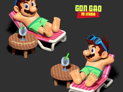 M&aacute;rio nas f&eacute;rias de ver&atilde;o Modelo de Impressão 3D
