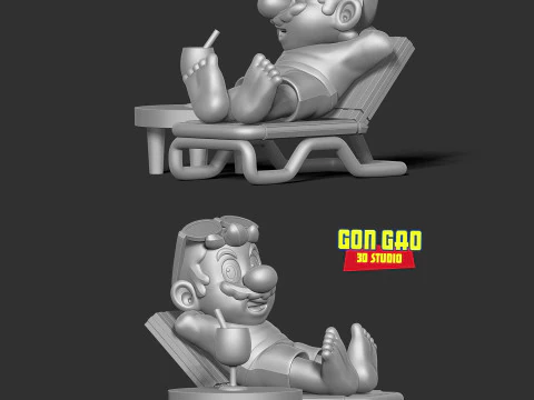 M&aacute;rio nas f&eacute;rias de ver&atilde;o Modelo de Impressão 3D