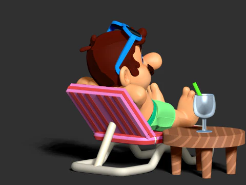 M&aacute;rio nas f&eacute;rias de ver&atilde;o Modelo de Impressão 3D