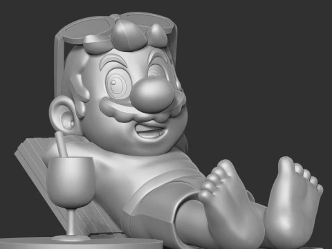 M&aacute;rio nas f&eacute;rias de ver&atilde;o Modelo de Impressão 3D