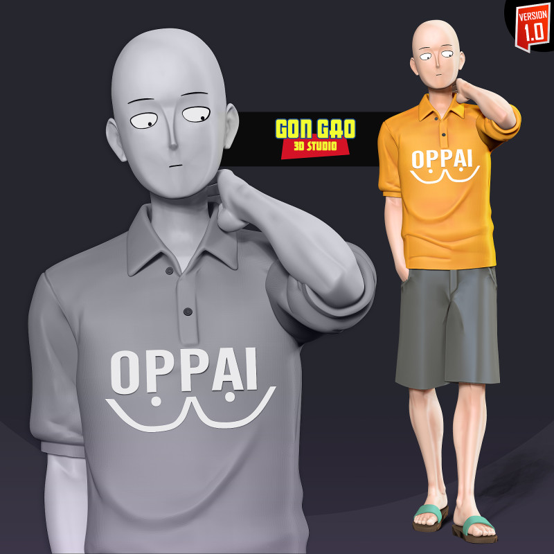 Saitama 3D Model Cetak 3D .c4d .max .obj .3ds .fbx .stl .blend 