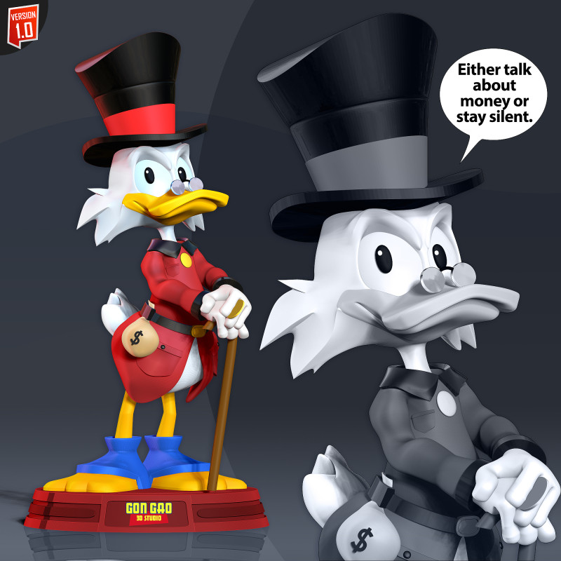 Scrooge McDuck Model Cetak 3D .c4d .max .obj .3ds .fbx .stl .blend 