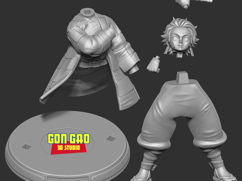 Tanjiro Kamado Modèles 3D en vedette