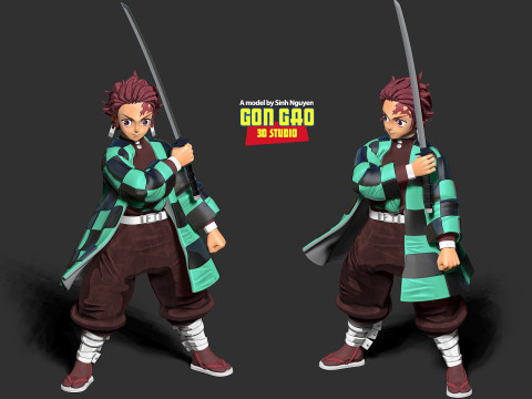 Tanjiro Kamado Modèles 3D en vedette