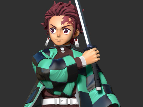 Tanjiro Kamado Modèles 3D en vedette