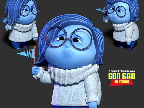 Sadness - Inside Out 2 Fanart 3D Принт Модель