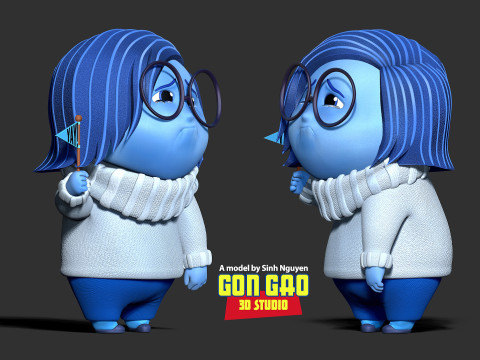 Sadness - Inside Out 2 Fanart 3D Принт Модель