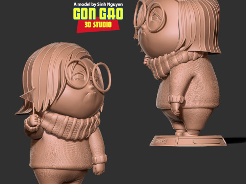 Sadness - Inside Out 2 Fanart 3D Принт Модель