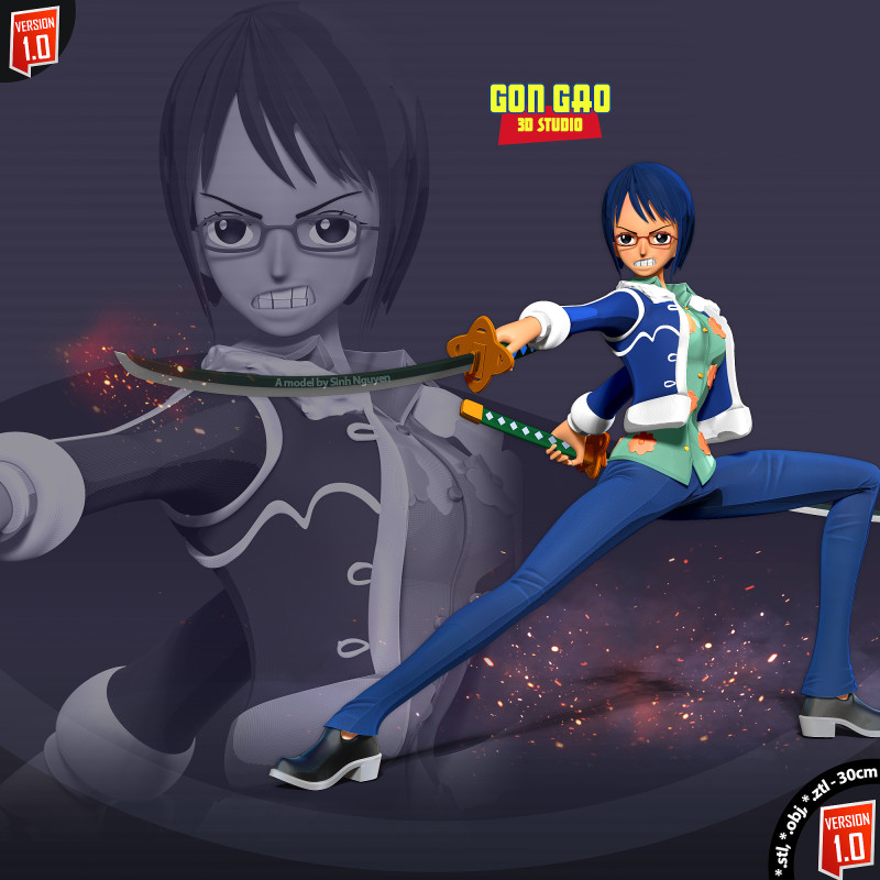 Captain Tashigi - One Piece Fanart Modèles 3D en vedette .c4d .max .obj .3ds .fbx .stl .blend 