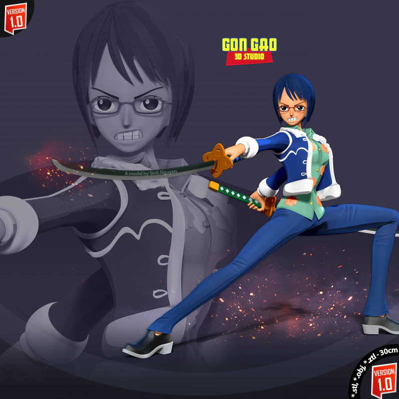Captain Tashigi - One Piece Fanart 3D Print Model .c4d .max .obj .3ds .fbx .stl .blend 