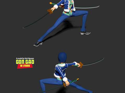 Captain Tashigi - One Piece Fanart Modèles 3D en vedette