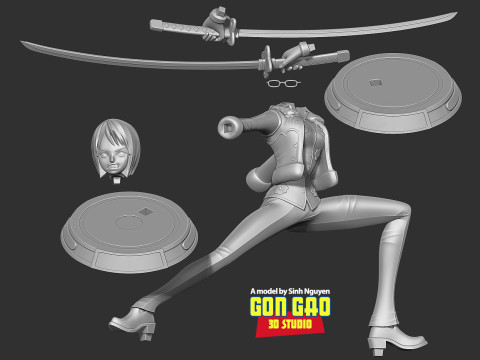 Captain Tashigi - One Piece Fanart Modèles 3D en vedette