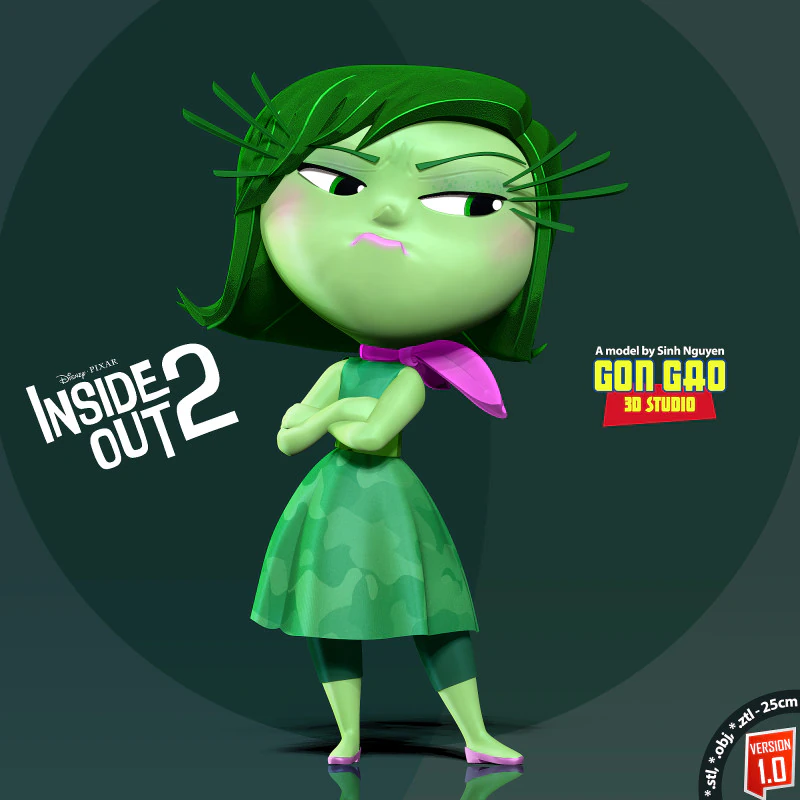 Disgust - Inside Out 2 Fanart 3D Print Model .c4d .max .obj .3ds .fbx .stl .blend 