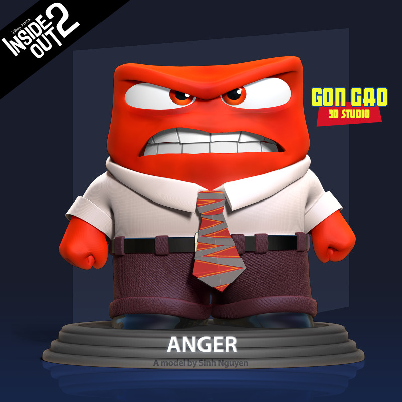 The Rage of Anger - Inside Out 2 Fanart Modello di stampa 3D .c4d .max .obj .3ds .fbx .stl .blend 