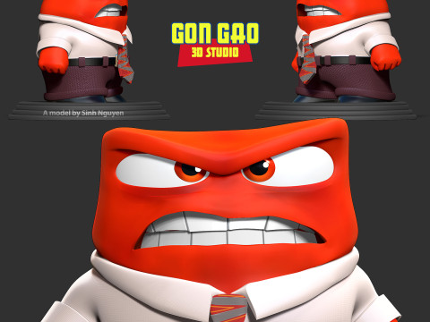 The Rage of Anger - Inside Out 2 Fanart Modello di stampa 3D