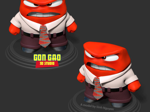 The Rage of Anger - Inside Out 2 Fanart Modello di stampa 3D
