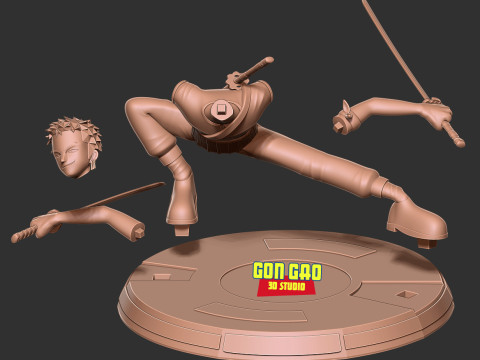 Roronoa Zoro Stylized - One Piece Fanart Modelo de impresión 3D