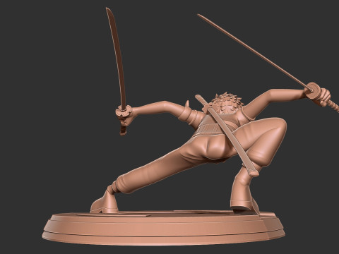 Roronoa Zoro Stylized - One Piece Fanart Modelo de impresión 3D