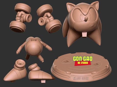 Classic Sonic is lifting weights 3D Print Model