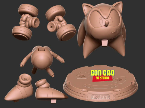 Classic Sonic is lifting weights 3D Print Model