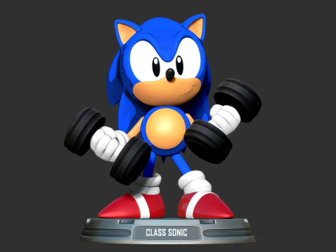 Classic Sonic is lifting weights 3D Print Model