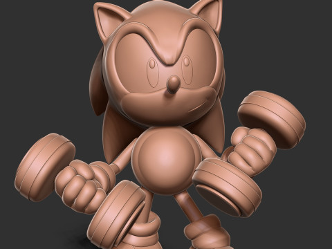 Classic Sonic is lifting weights 3D Print Model