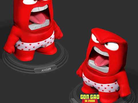 Anger with shorts - Inside Out 2 Fanart 3D Print Model