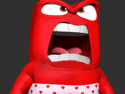 Anger with shorts - Inside Out 2 Fanart 3D Print Model
