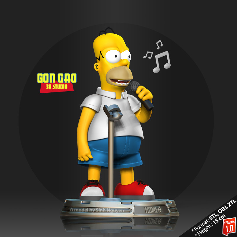 Singer Homer Modèles 3D en vedette .c4d .max .obj .3ds .fbx .stl .blend 