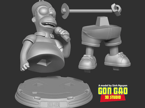 Singer Homer 3D Print Model