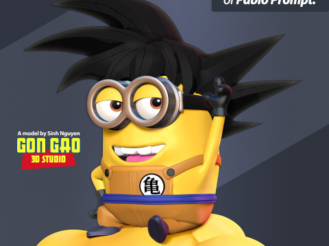 Songoku Minion Modelo de Impressão 3D