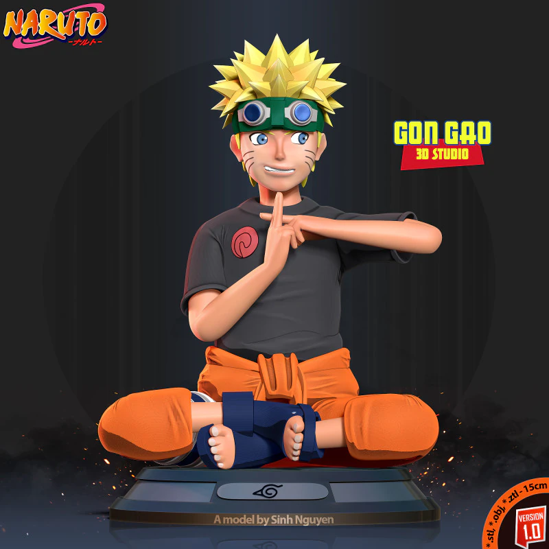 Naruto 3D Print Model .c4d .max .obj .3ds .fbx .stl .blend 